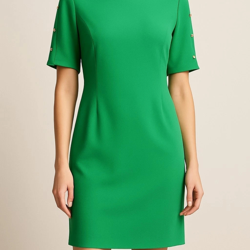 Tommy Hilfiger Emerald Green Short-Sleeve Sheath Dress